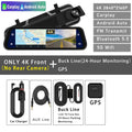 Dash Cam 4K 2160P CarPlay Android Auto | Rearview Mirror GPS 5G WiFi FM AUX DVR