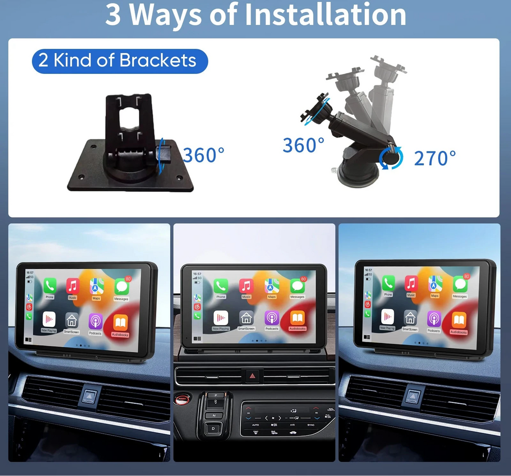7" Universal CarPlay Android Auto Car Radio | IPS Touchscreen Multimedia Player