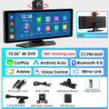 7"/10.26" 4K Dash Cam Wireless CarPlay Android Auto | 350° Rotating Lens GPS DVR