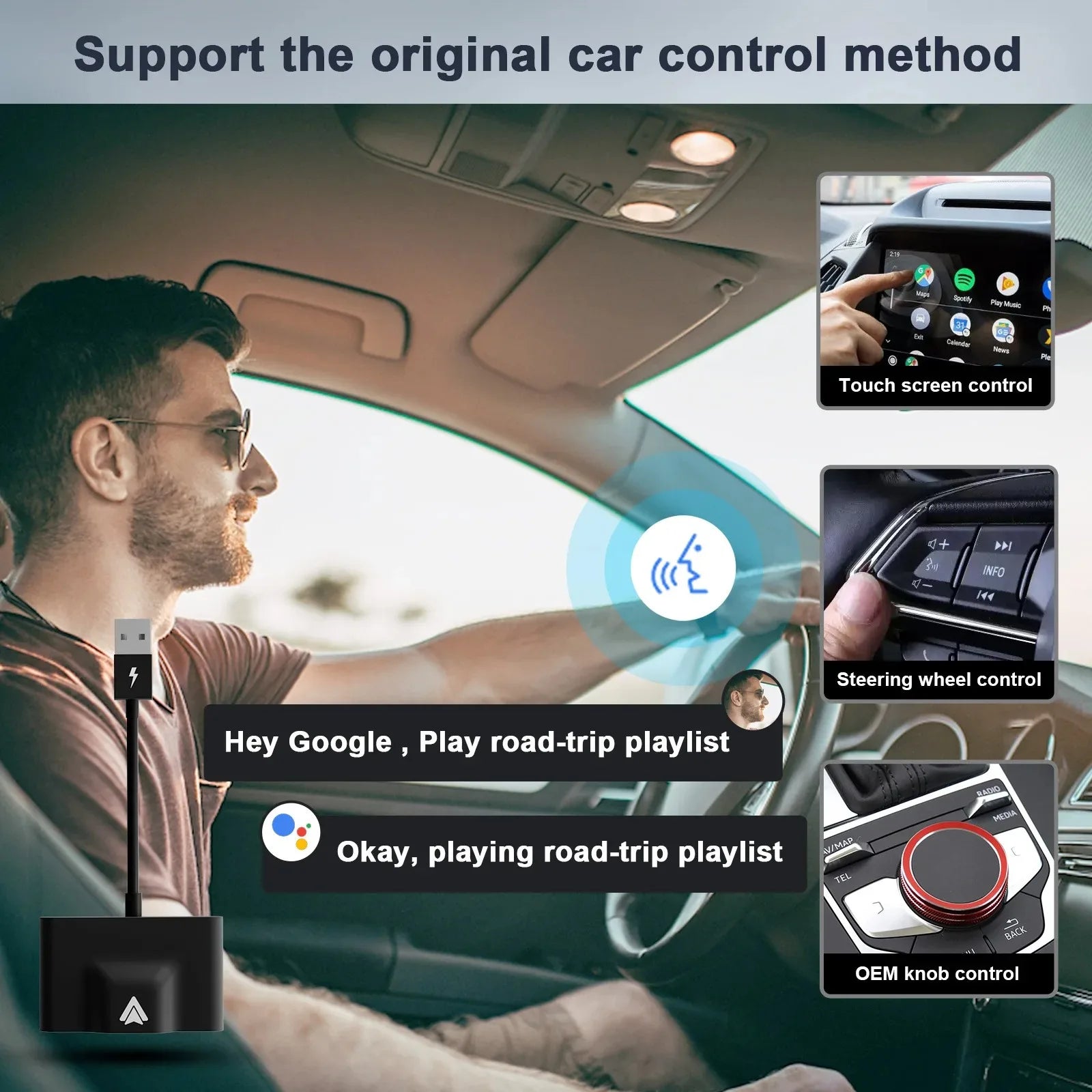 Wireless CarPlay Adapter for iPhone & Android | Convert Wired to Wireless USB/Type-C