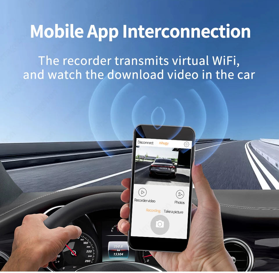 Dash Cam 4K 2160P CarPlay Android Auto | Rearview Mirror GPS 5G WiFi FM AUX DVR