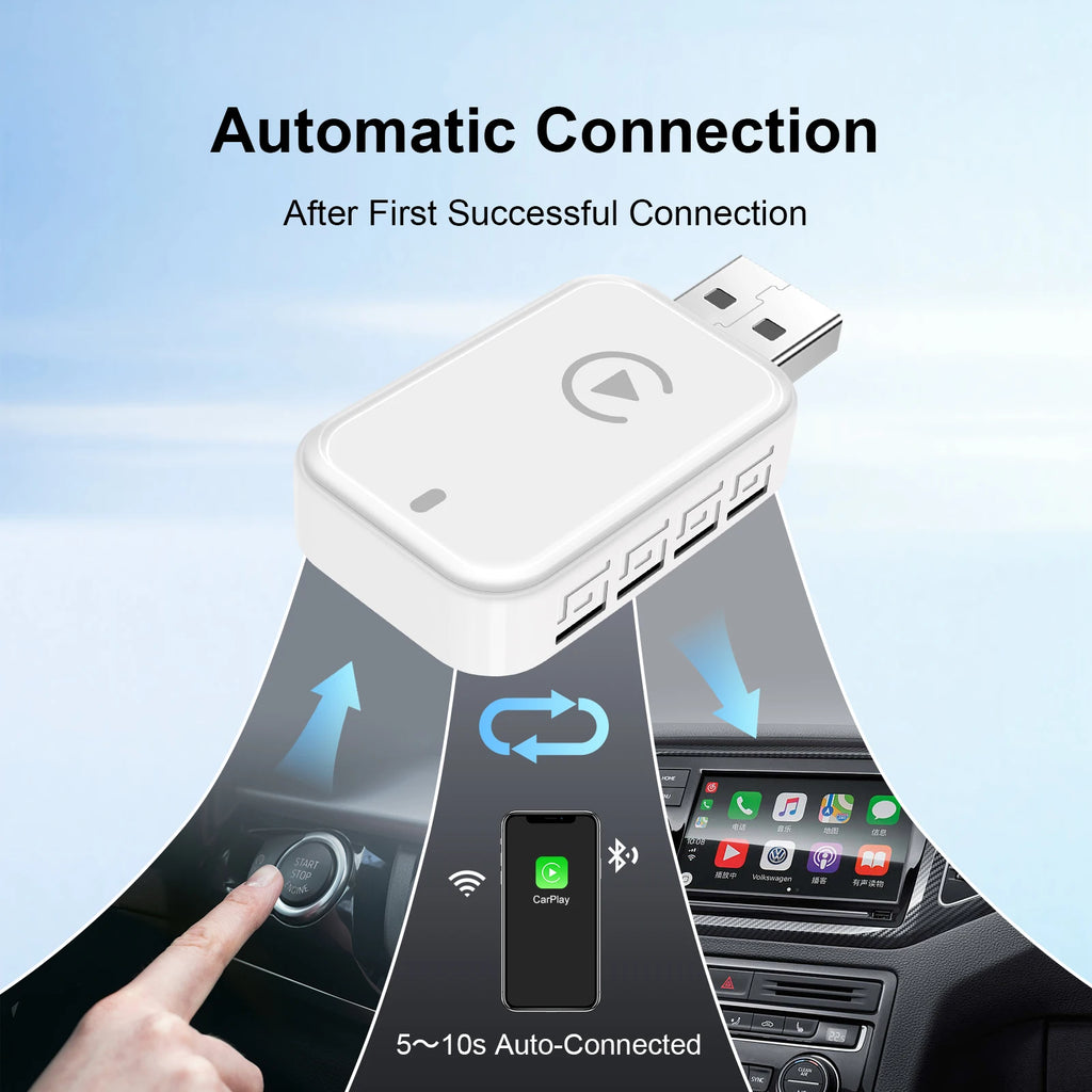 Wireless CarPlay Android Auto Adapter 2-in-1 | Universal for Factory Wired Cars