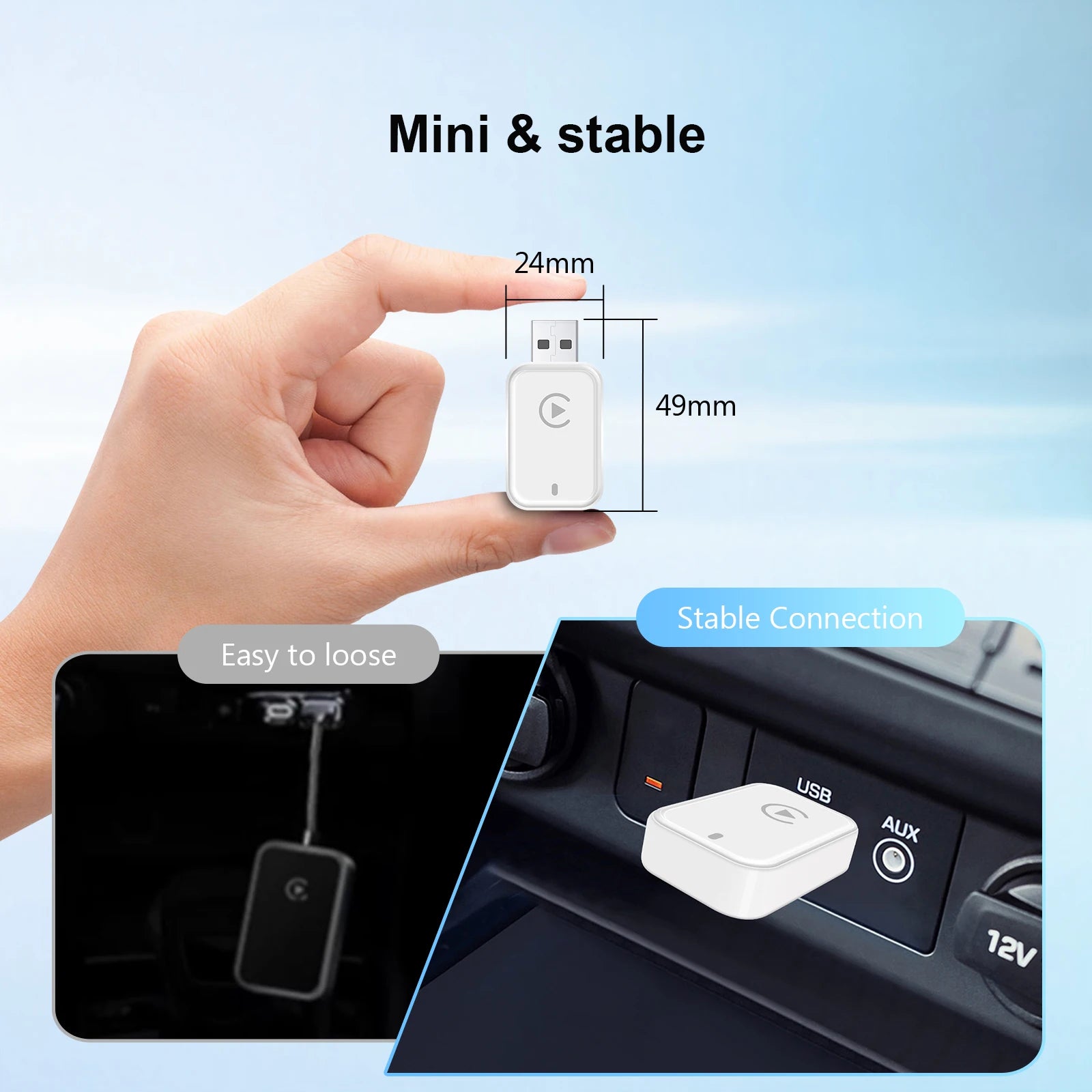 Wireless CarPlay Android Auto Adapter 2-in-1 | Universal for Factory Wired Cars