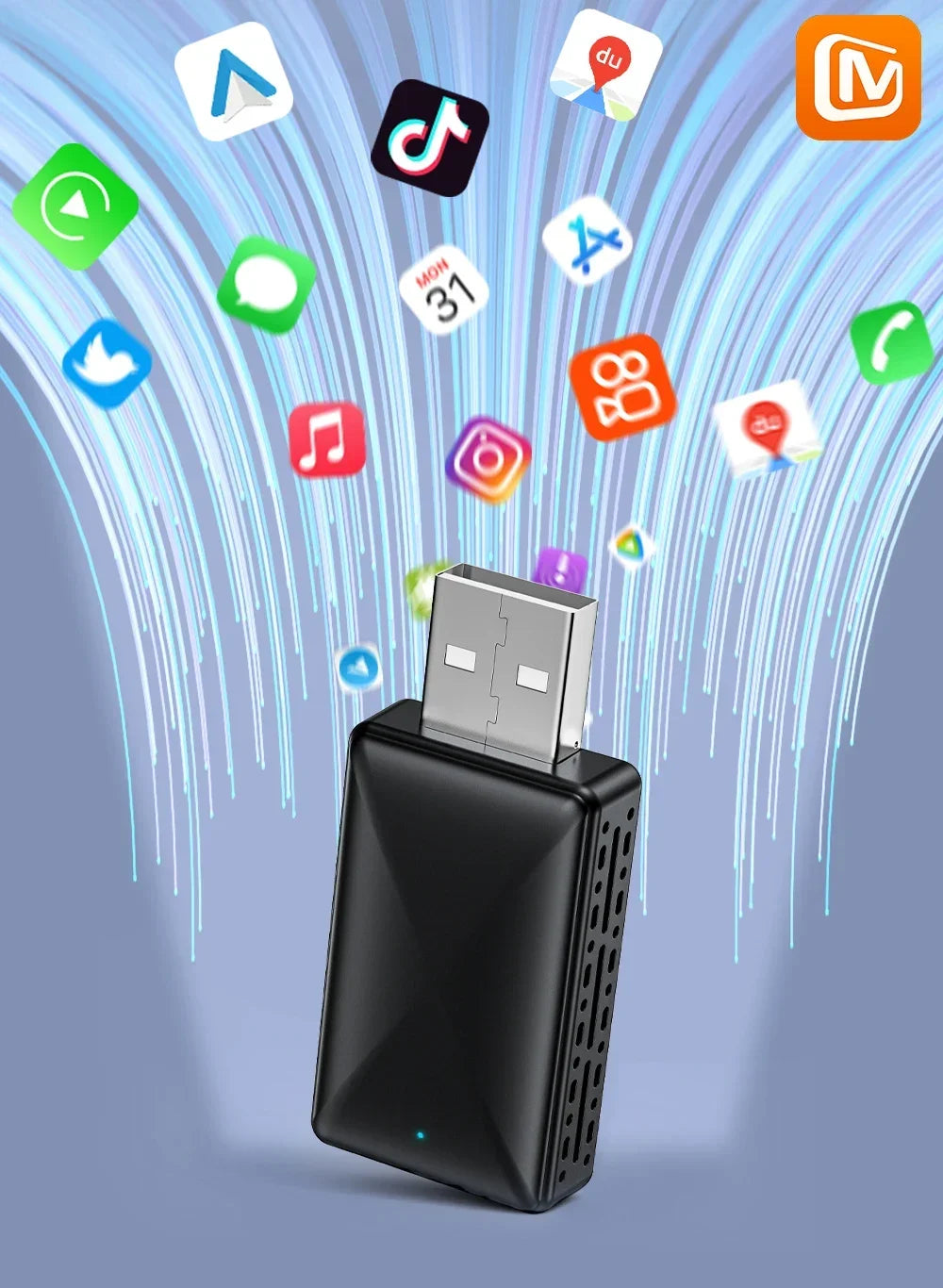 CarPlay Android Auto Wireless Adapter | Convert Wired to Wireless Car Dongle