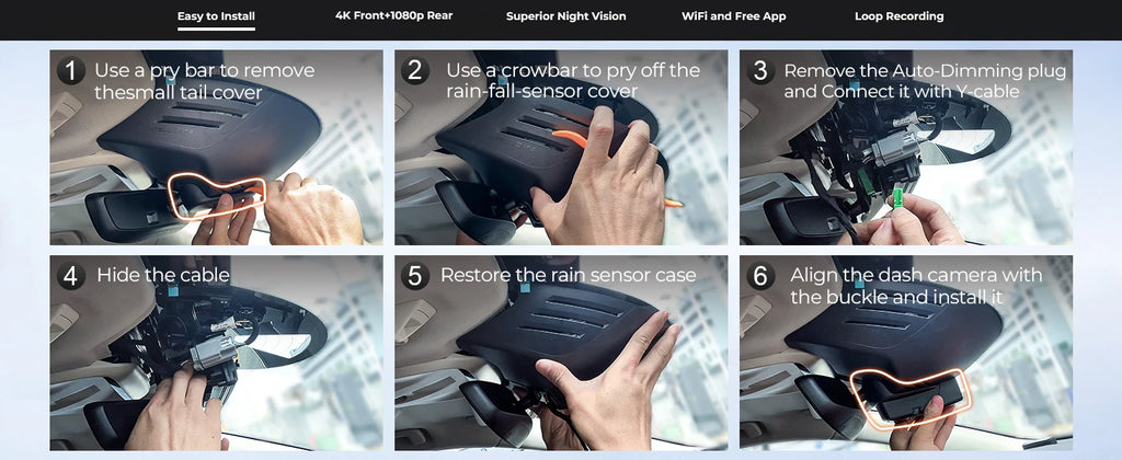 Dash Cam 4K for Volvo XC60 2013-2026 | WiFi Night Vision DVR Camera Recorder