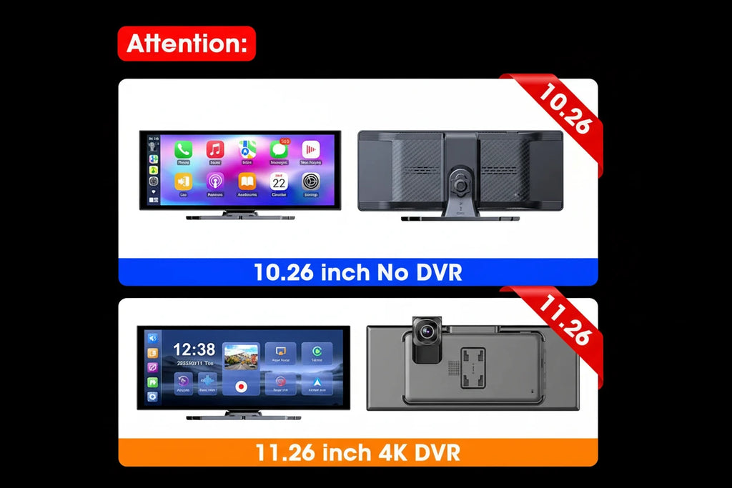 11.26" 4K Dash Cam with Wireless CarPlay & Android Auto | 5G WiFi GPS Navigation DVR