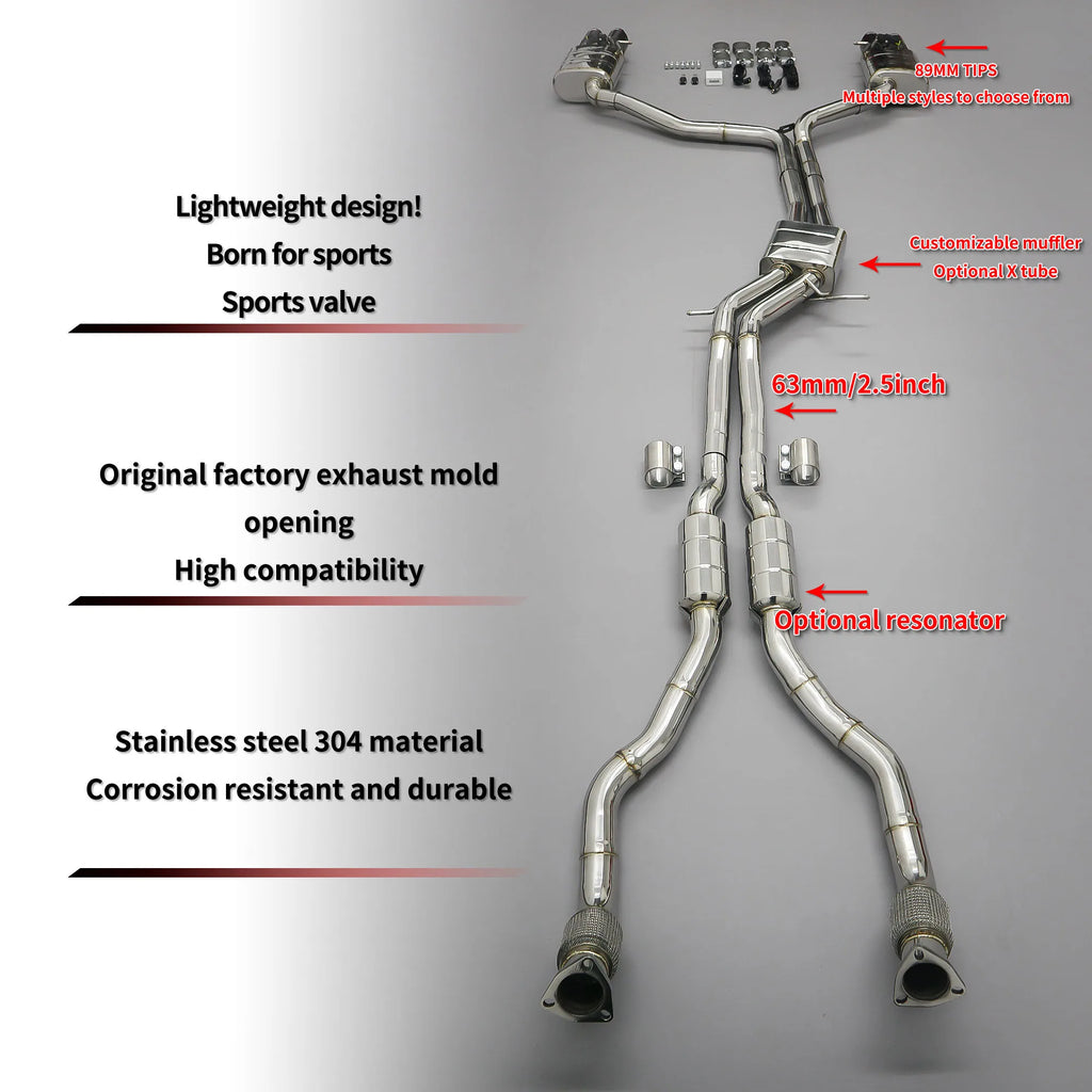 Audi S6 S7 C7 4.0T Exhaust System 2013-2018 | Valved Catback