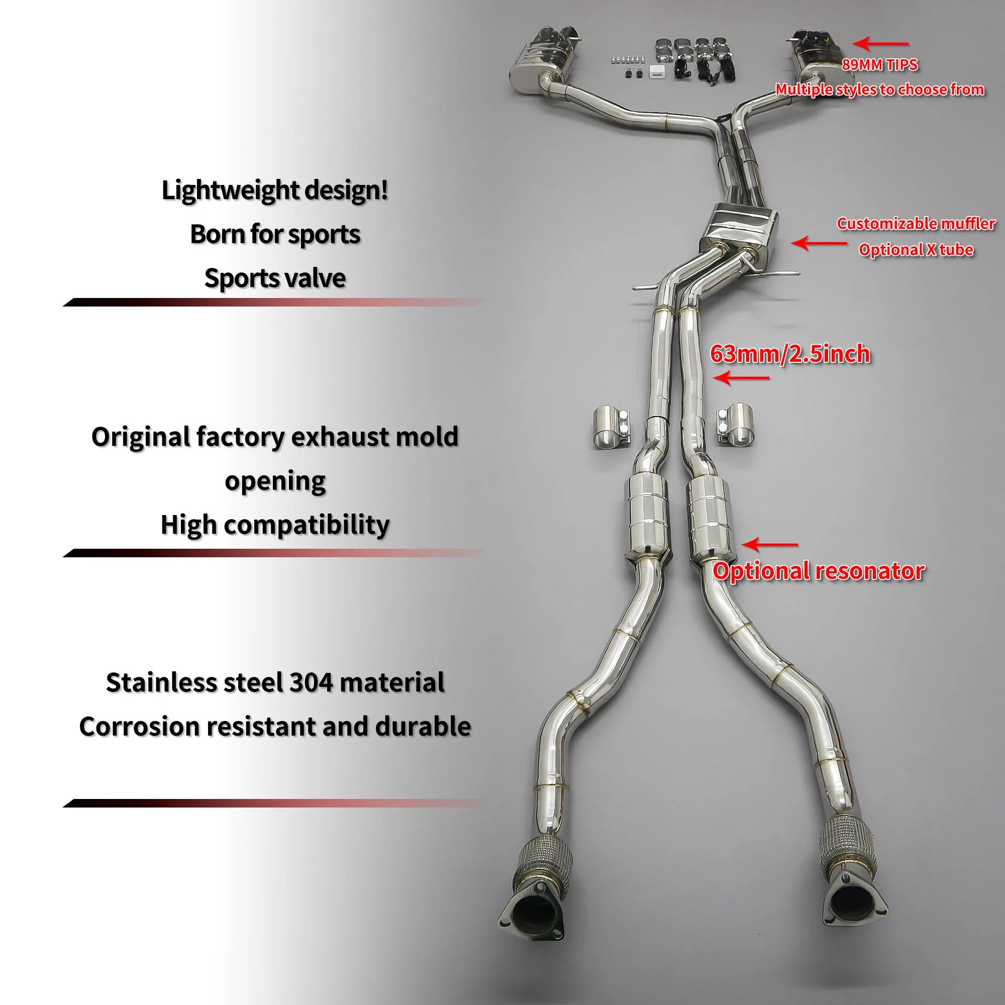 Audi S6 S7 C7 4.0T Exhaust System 2013-2018 | Valved Catback