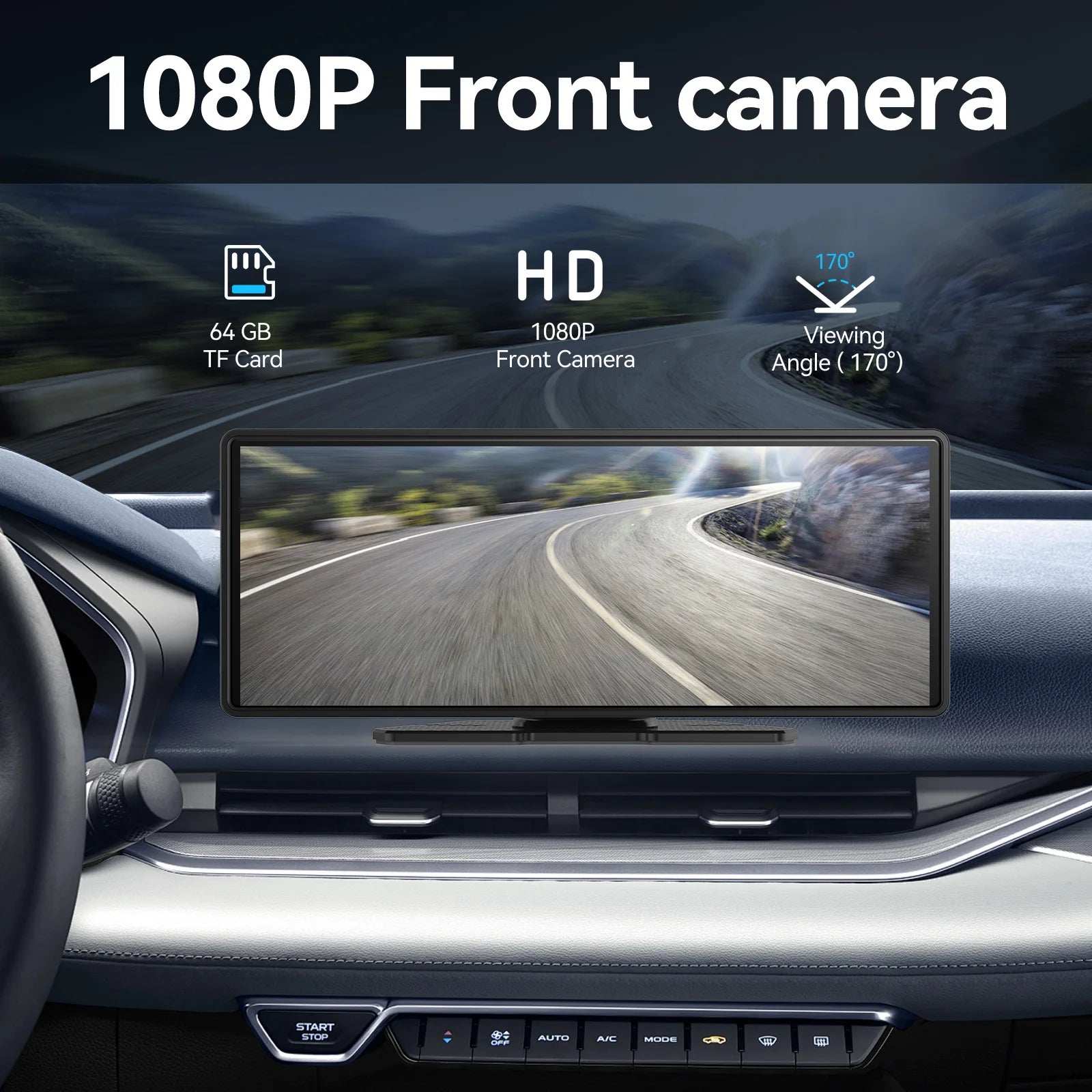 Universal Portable CarPlay Screen | Wireless Car Stereo with Android Auto Touchscreen