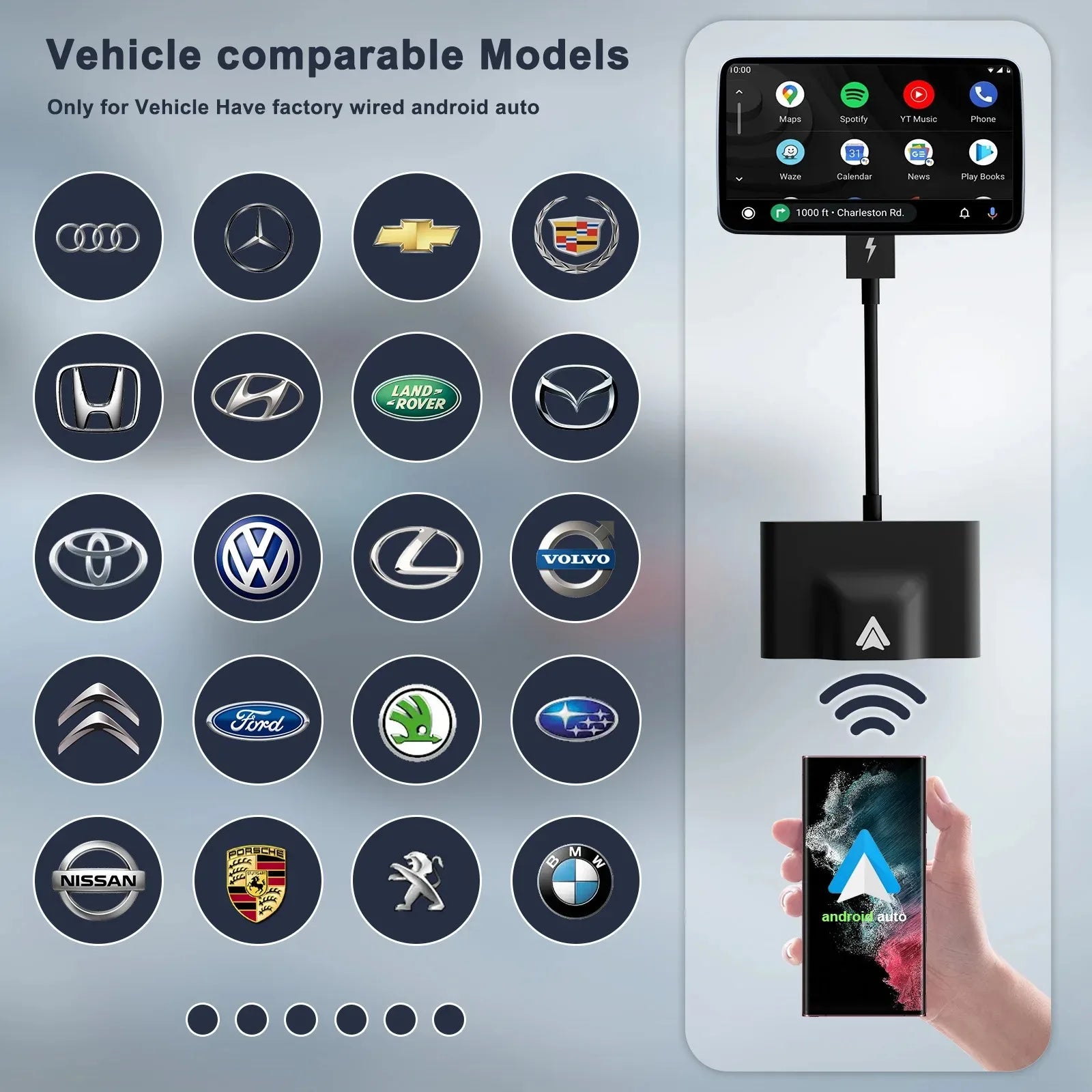 Wireless CarPlay Adapter for iPhone & Android | Convert Wired to Wireless USB/Type-C