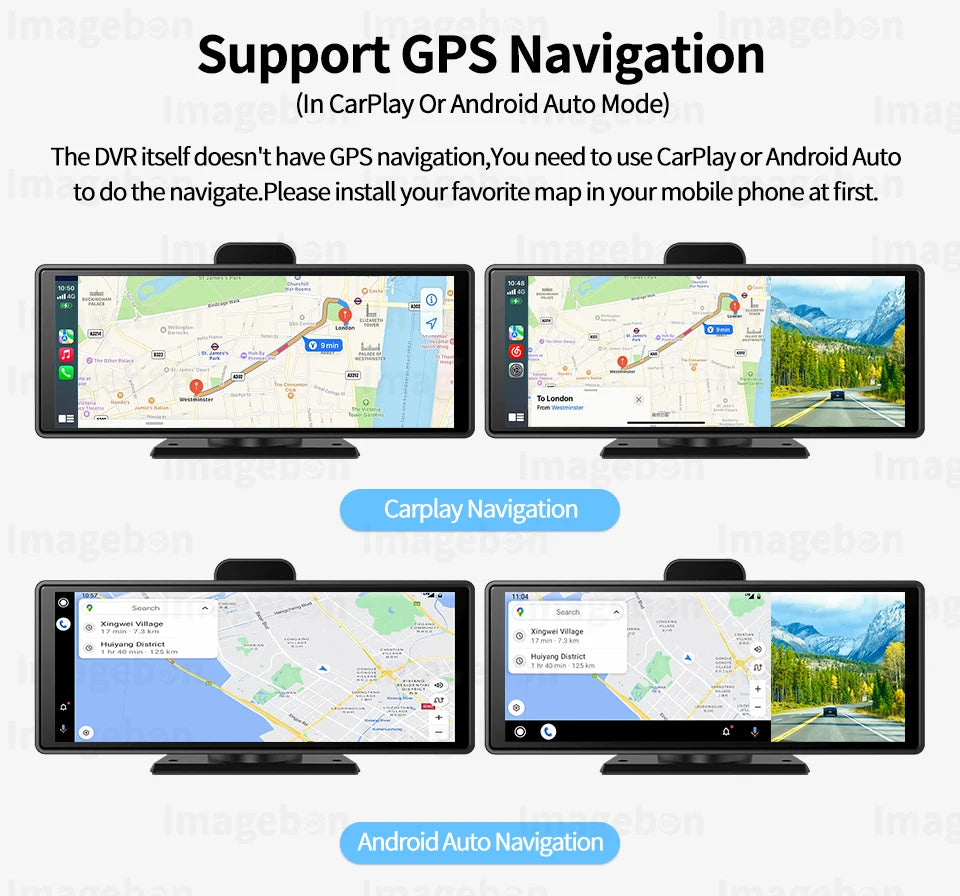 10.26" 4K Dash Cam ADAS Wireless CarPlay Android Auto | 5G WiFi GPS Navigation DVR