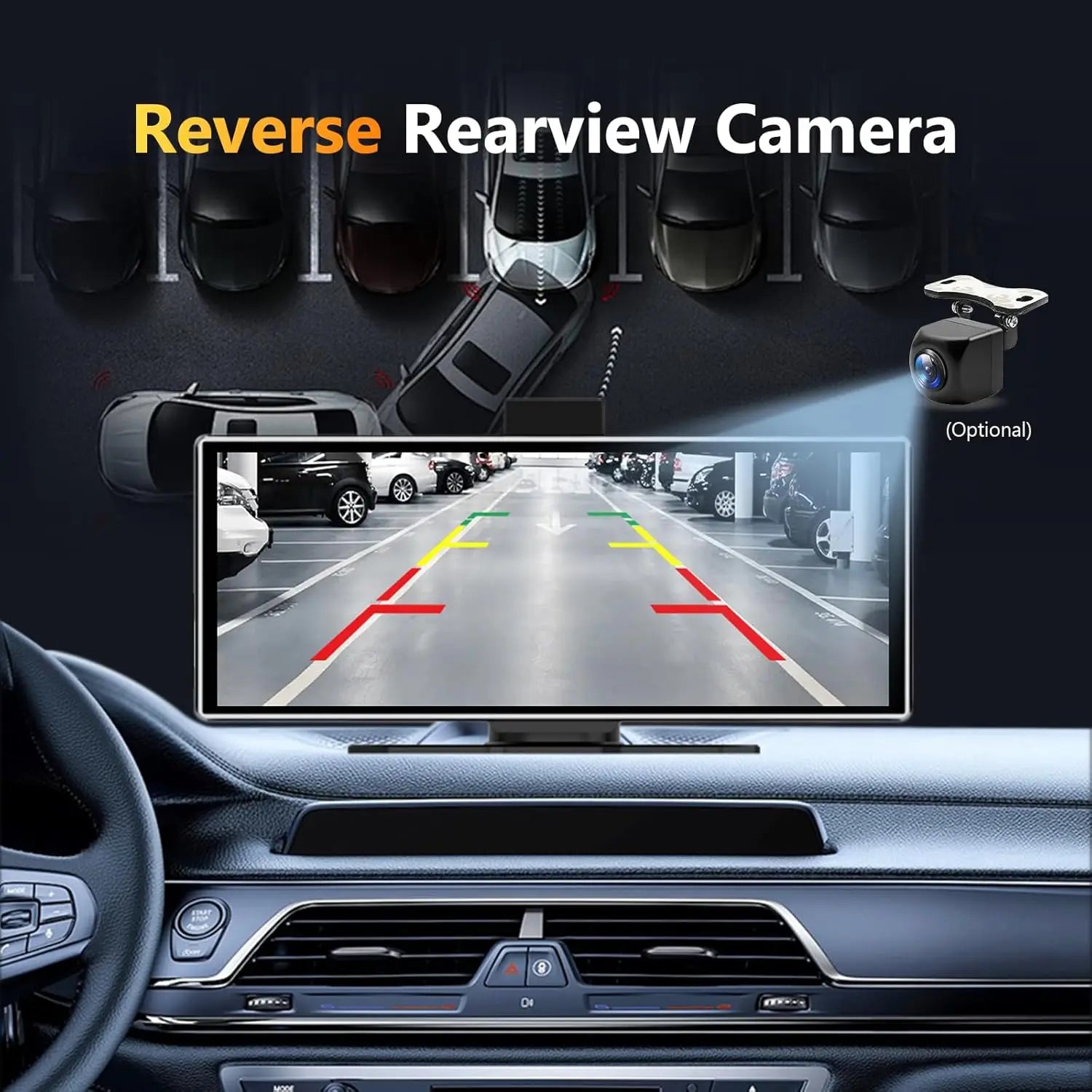 11.26" Dash Cam 4K Car DVR Wireless CarPlay Android Auto | GPS Dual Lens 5G WiFi FM