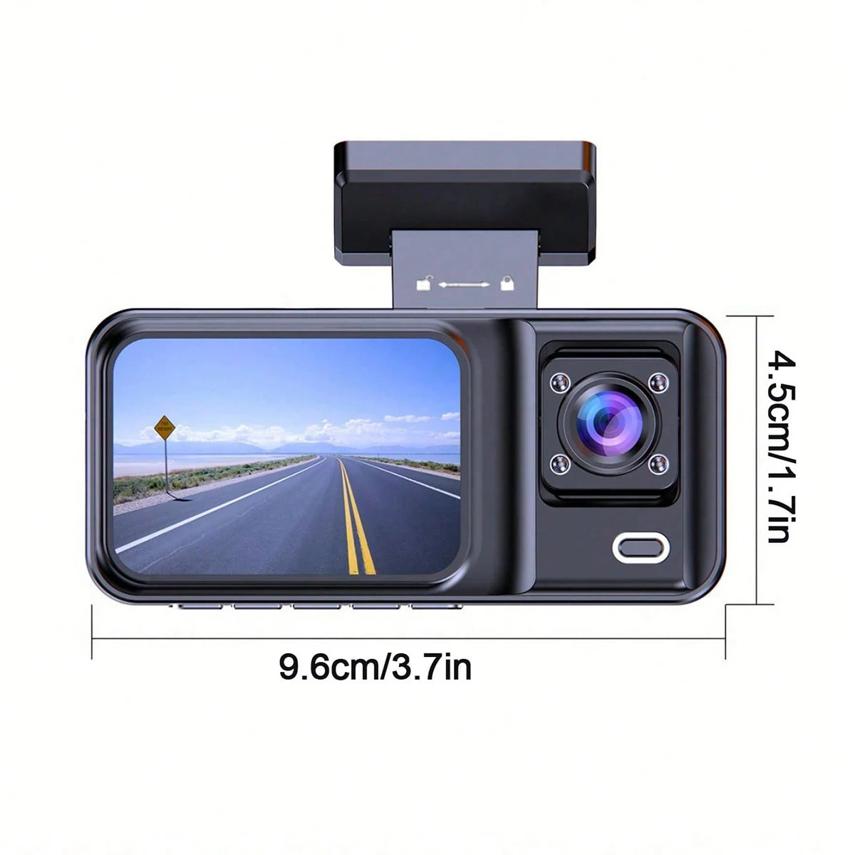 Dash Cam 3 Channel 1080P | Front Rear Inside Car DVR Camera Video Recorder