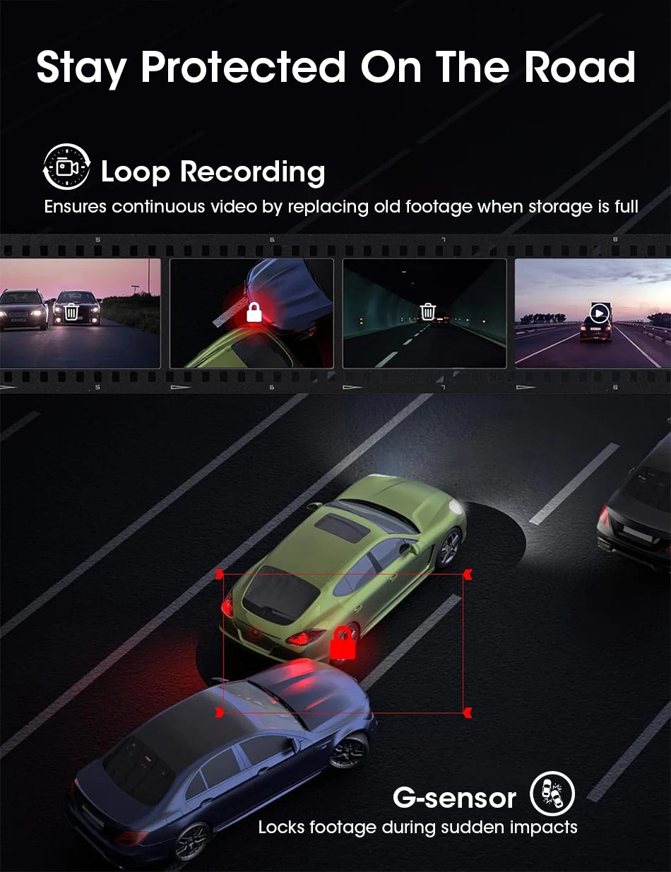 11.26" 4K Dash Cam with Wireless CarPlay & Android Auto | 5G WiFi GPS Navigation DVR