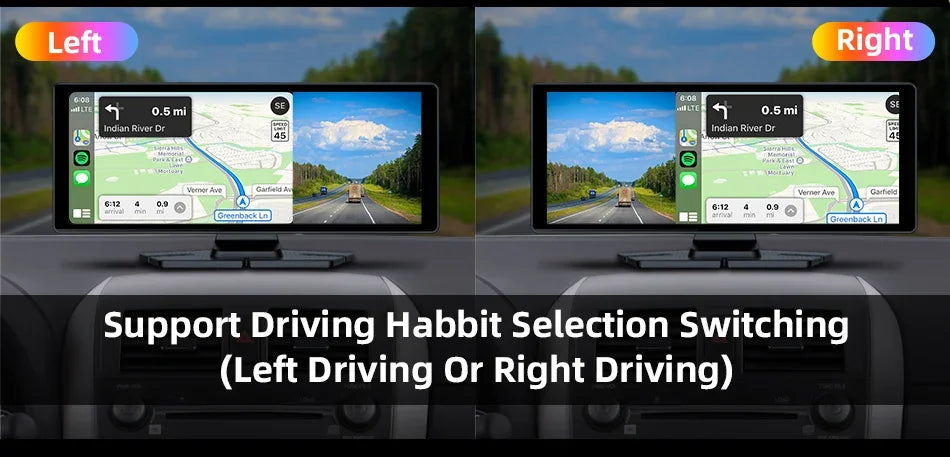 7"/10.26" 4K Dash Cam Wireless CarPlay Android Auto | 350° Rotating Lens GPS DVR