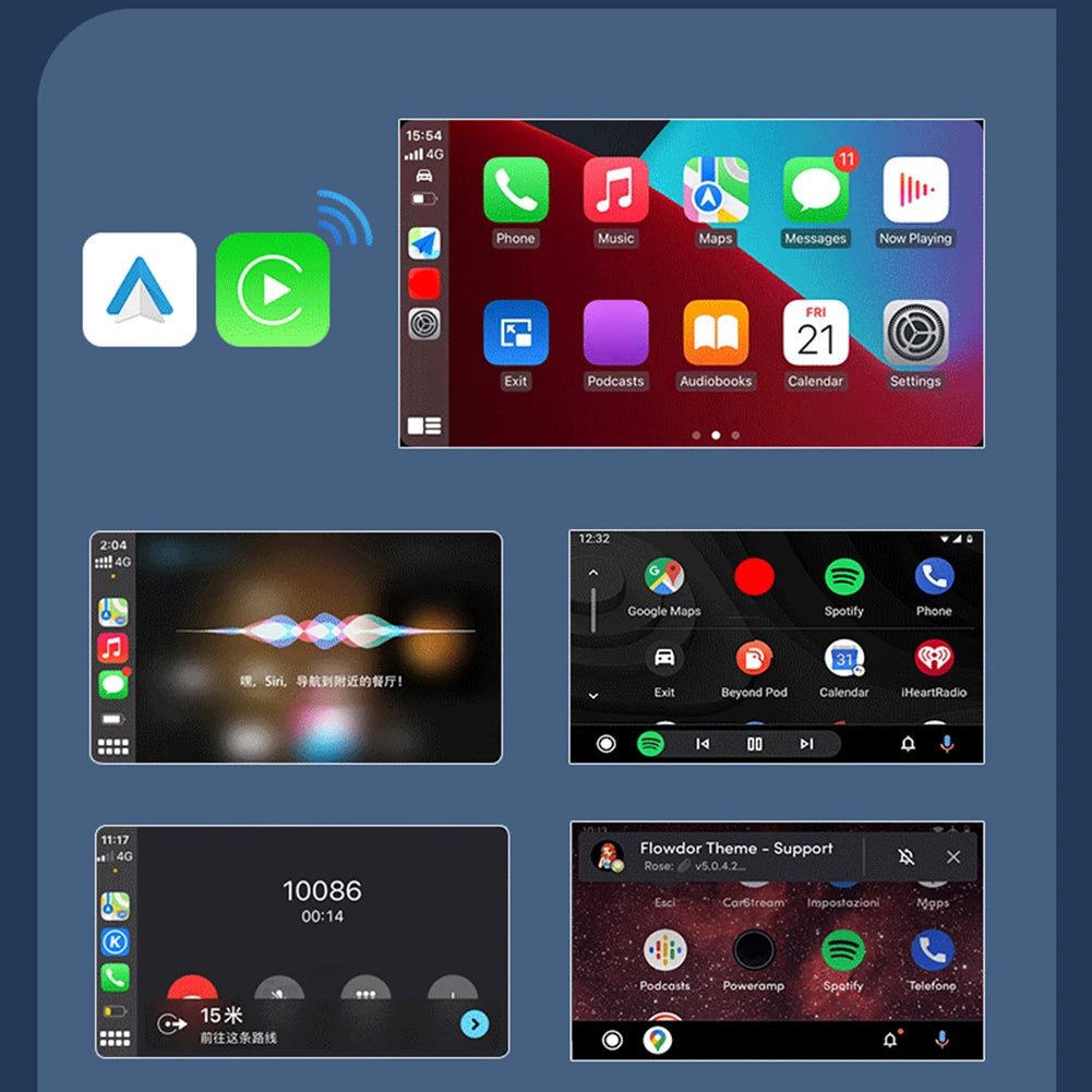 Wireless CarPlay Android Auto Adapter | Plug & Play USB Bluetooth Dongle