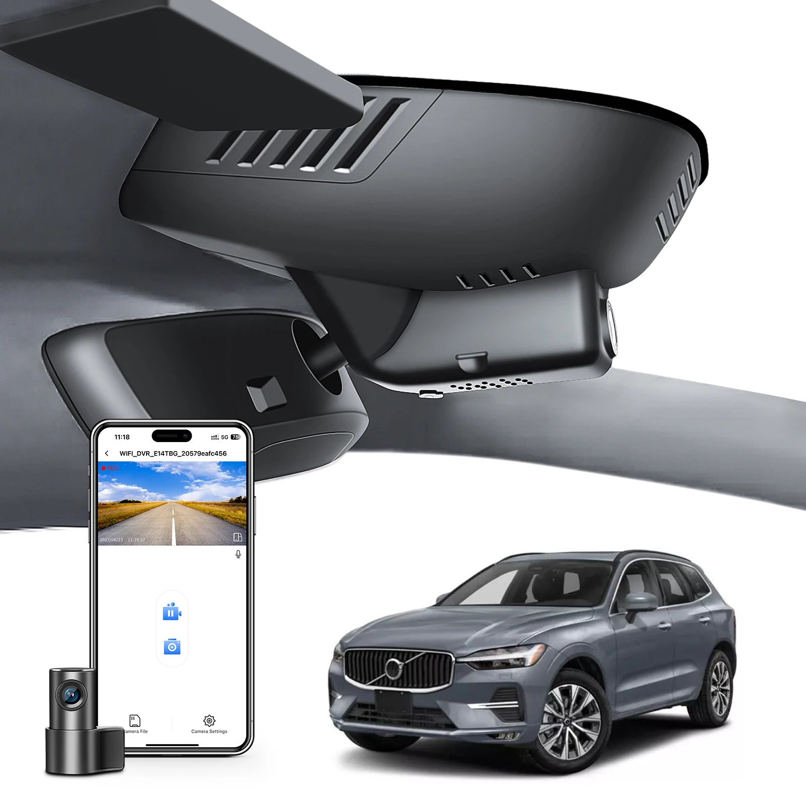 Dash Cam 4K for Volvo XC60 2013-2026 | WiFi Night Vision DVR Camera Recorder