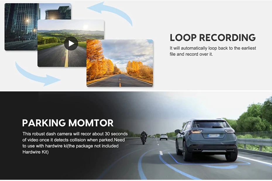 Dash Cam 4K 2160P CarPlay Android Auto | Rearview Mirror GPS 5G WiFi FM AUX DVR