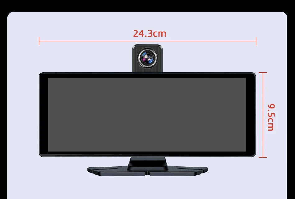 7"/10.26" 4K Dash Cam Wireless CarPlay Android Auto | 350° Rotating Lens GPS DVR