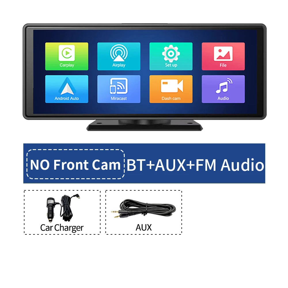 10.26" 4K Dash Cam ADAS Wireless CarPlay Android Auto | 5G WiFi GPS Navigation DVR