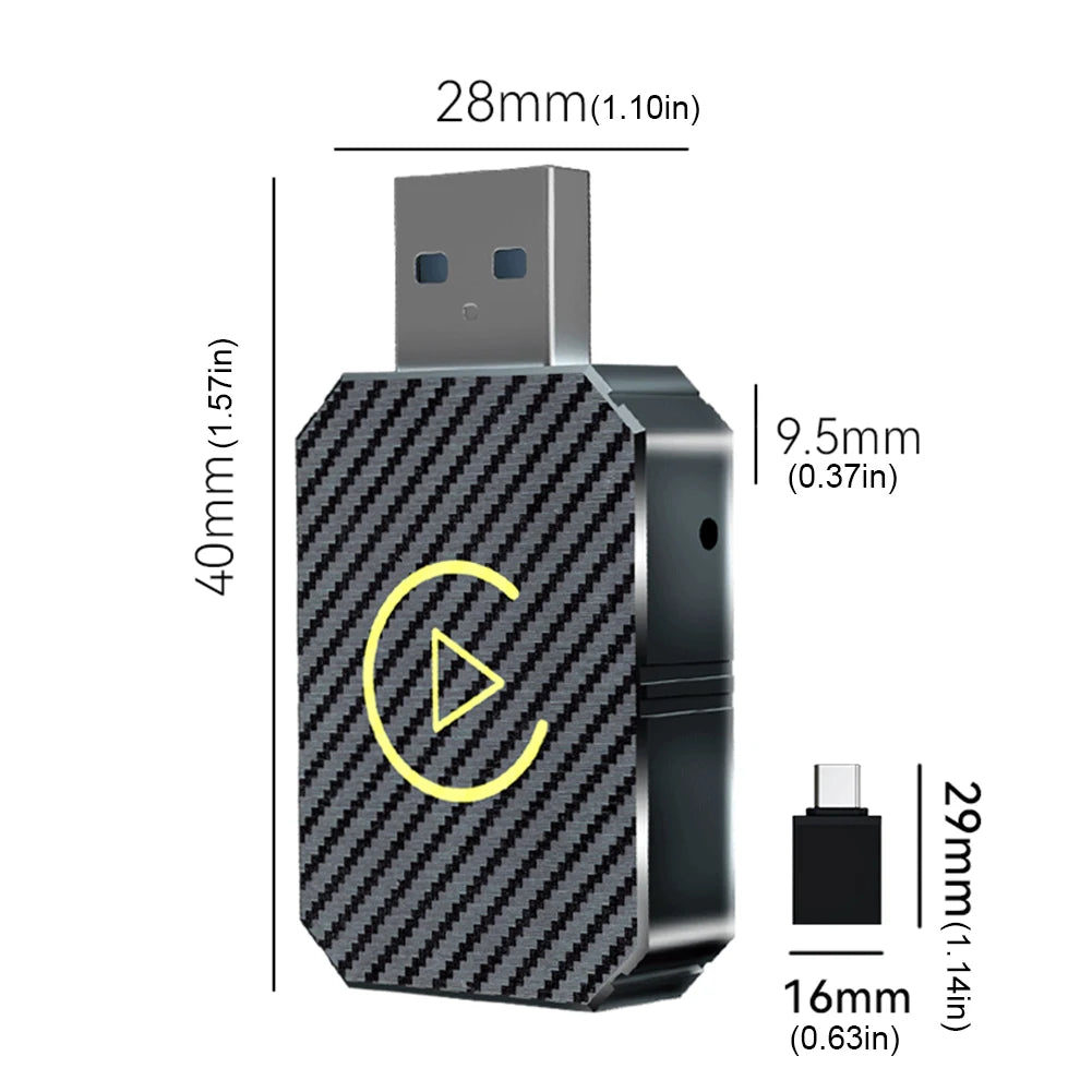 Wireless CarPlay Android Auto Adapter | Plug & Play USB Bluetooth Dongle