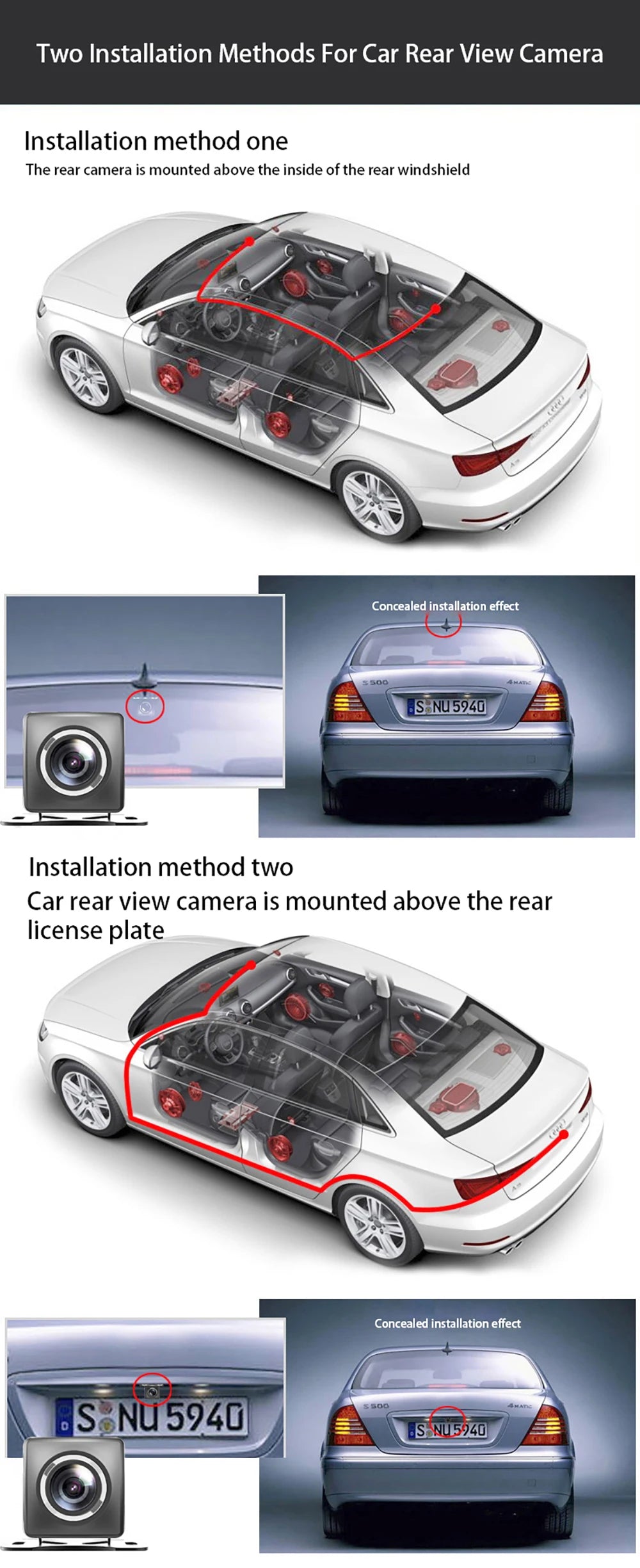Dash Cam 4K 2160P CarPlay Android Auto | Rearview Mirror GPS 5G WiFi FM AUX DVR