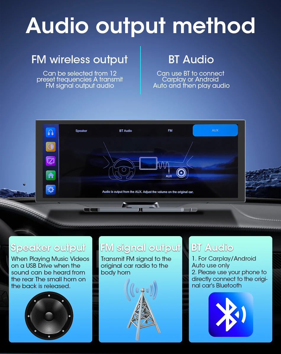 11.26" 4K Dash Cam with Wireless CarPlay & Android Auto | 5G WiFi GPS Navigation DVR