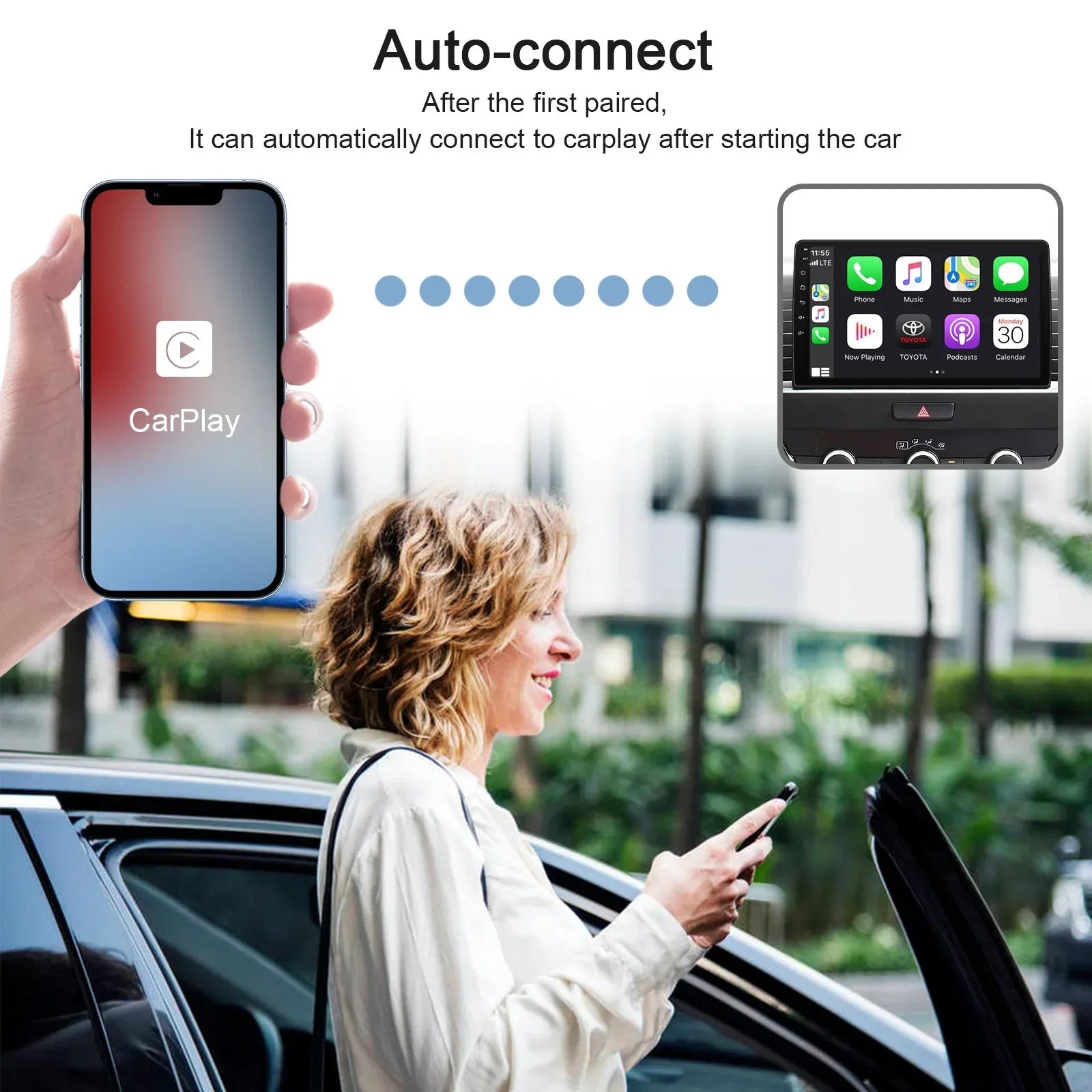 Wireless CarPlay Adapter for iPhone & Android | Convert Wired to Wireless USB/Type-C