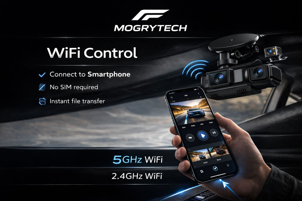 4-Channel WiFi Dashcam FHD 1080P | Front Left Right Rear Night Vision DVR