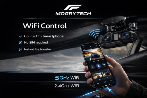 4-Channel WiFi Dashcam FHD 1080P | Front Left Right Rear Night Vision DVR